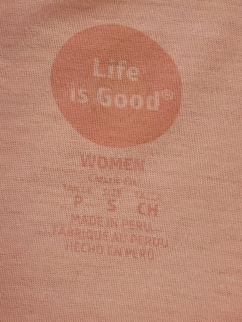 Life is Good Peach colored Owl Crew neck T-shirt Small - Picture 4 of 10
